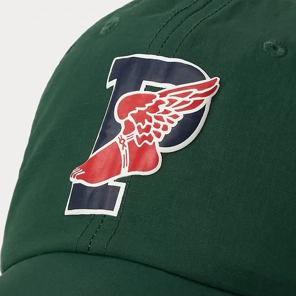 Polo Ralph Lauren P-Wing Logo Ripstop Ball Cap College Green Adjustable Hat